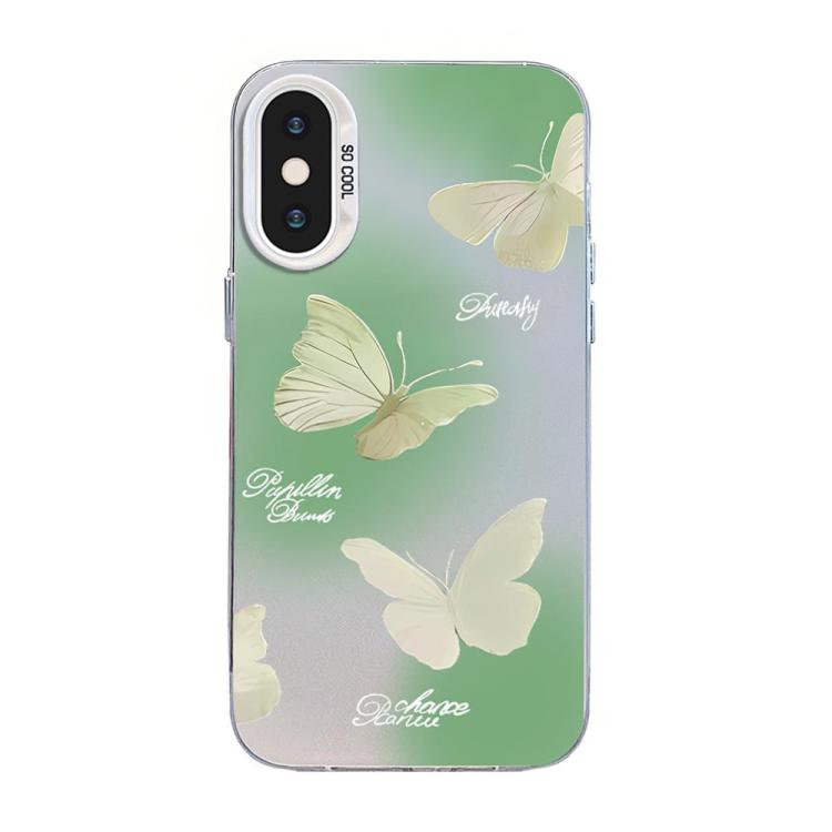 Butterfly Pattern Silver Plating PC Hybrid TPU Phone Case, For iPhone 12 mini, For iPhone 11 Pro Max, For iPhone 11, For iPhone 11 Pro, For iPhone XS / X, For iPhone XR