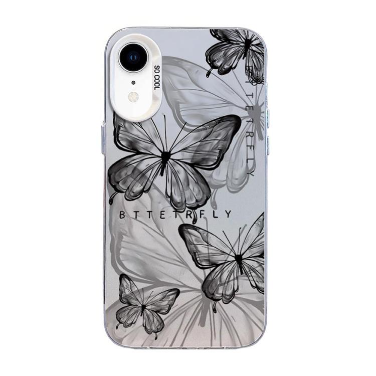 Butterfly Pattern Silver Plating PC Hybrid TPU Phone Case, For iPhone 12 mini, For iPhone 11 Pro Max, For iPhone 11, For iPhone 11 Pro, For iPhone XS / X, For iPhone XR
