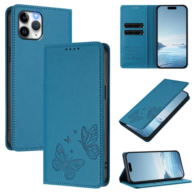 Strong Magnetic Dual Butterfly RFID Vegan Leather Phone Case, For iPhone 12 Pro Max, For iPhone 11 Pro Max, For iPhone 11, For iPhone 11 Pro
