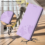 Strong Magnetic Dual Butterfly RFID Vegan Leather Phone Case, For iPhone 15, For iPhone 14 Plus, For iPhone 14 / 13, For iPhone 14 Pro