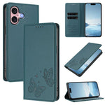 Strong Magnetic Dual Butterfly RFID Vegan Leather Phone Case, For iPhone 16, For iPhone 15 Pro Max, For iPhone 15 Pro, For iPhone 15 Plus
