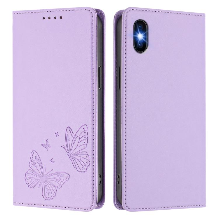 Strong Magnetic Dual Butterfly RFID Vegan Leather Phone Case, For iPhone X / XS, For iPhone XR, For iPhone XS Max, For iPhone 8 Plus / 7 Plus
