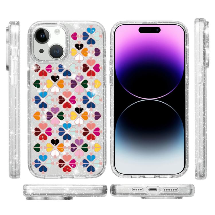 Glittering Crystal Red Heart Pattern Magnetic Phone Case, For iPhone 15, For iPhone 14 Plus, For iPhone 14, For iPhone 14 Pro, For iPhone 14 Pro Max, For iPhone 13 Pro Max, For iPhone 13 Pro, For iPhone 13