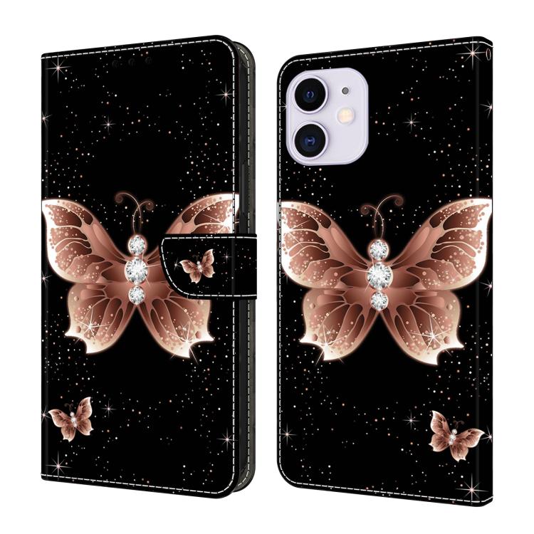 Crystal-Like Painted Vegan Leather Phone Case, For iPhone 11