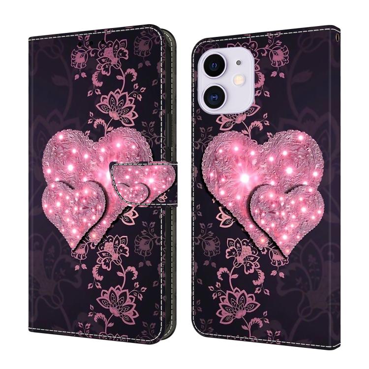Crystal-Like Painted Vegan Leather Phone Case, For iPhone 11