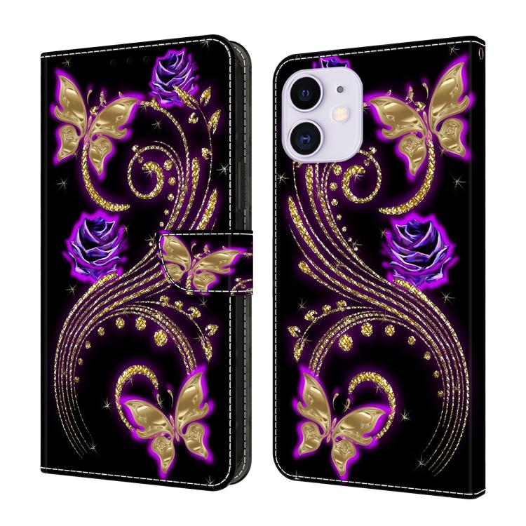 Crystal-Like Painted Vegan Leather Phone Case, For iPhone 11