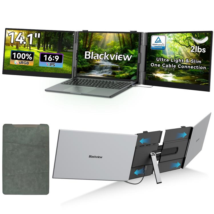 Blackview DCM6 Pro 14 inch Dual Screen Portable Laptop Extension Monitor with Stand, DCM6 Pro