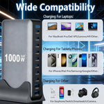 YMX-1000W 1000W 8 x Type-C Ports and 2 x USB 10 Ports Digital Display Multi-functional Charger, AU Plug, EU Plug, UK Plug, US Plug