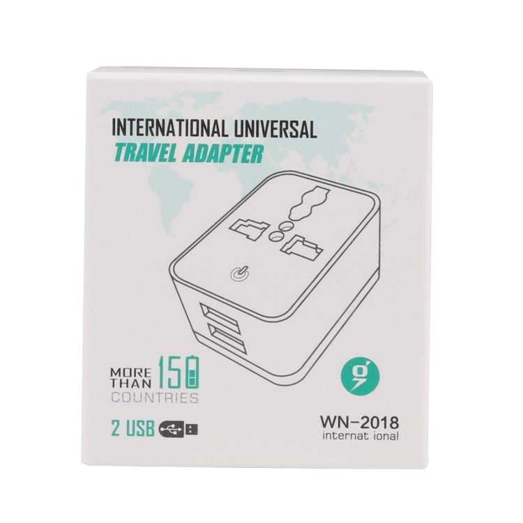 WN-2018 Dual USB Travel Charger Power Adapter Socket, UK Plug, UK Plug