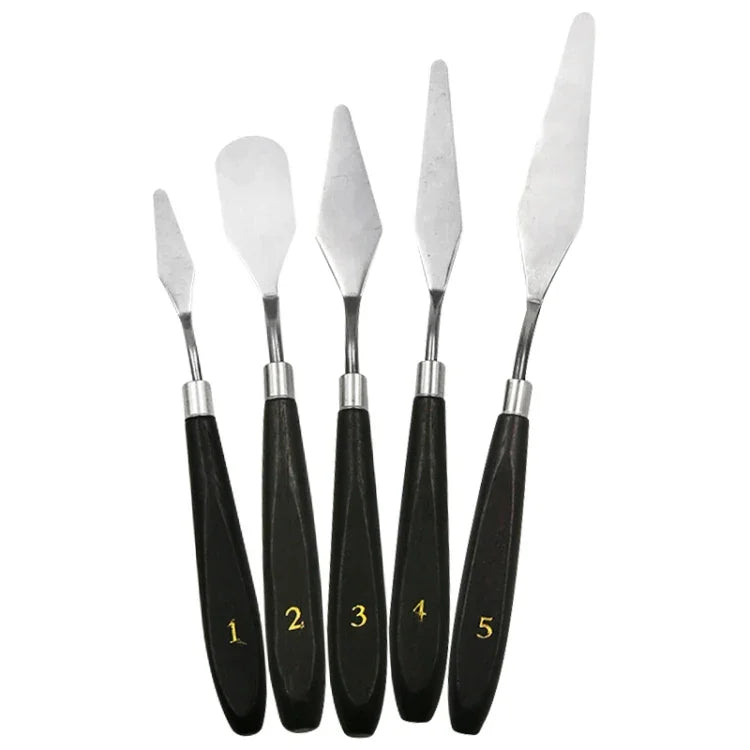 5 in 1 QST EXPRESS Art Supplies Paint Toning Stainless Steel Scraper, 5 in 1 (Black)