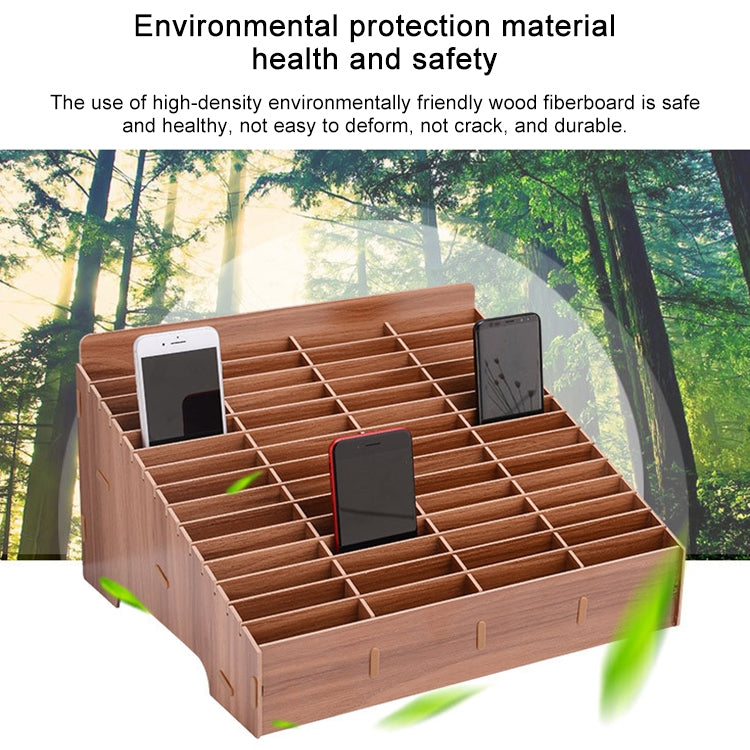 Wooden Multi-cell Mobile Phone Film Stand Desktop Display Rack, 60 Grids, Size: 41.7x34.5x23cm, 60 Grids, Pink, 60 Grids, Green, 60 Grids, Blue