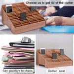 Wooden Multi-cell Mobile Phone Film Stand Desktop Display Rack, 60 Grids, Size: 41.7x34.5x23cm, 60 Grids, Pink, 60 Grids, Green, 60 Grids, Blue