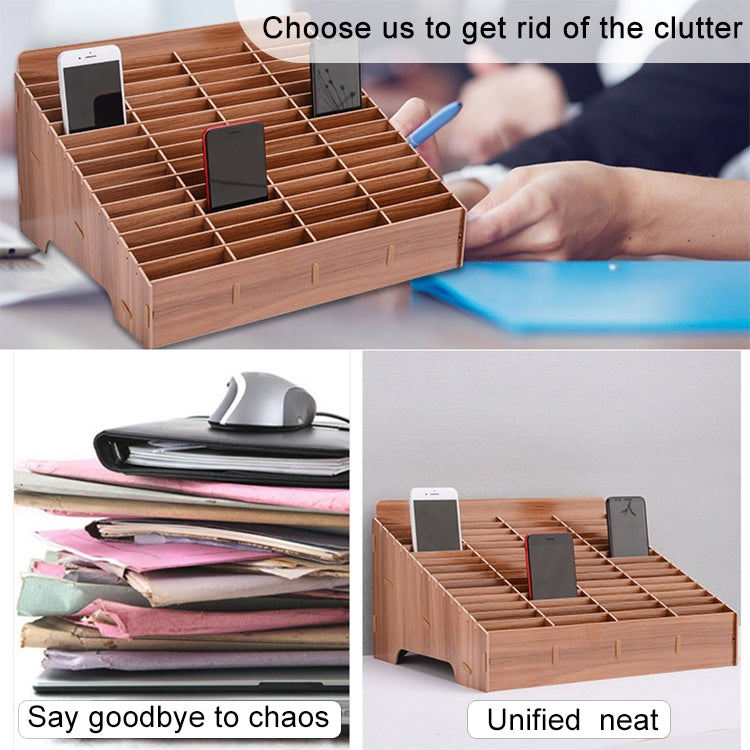 Wooden Multi-cell Mobile Phone Film Stand Desktop Display Rack, 60 Grids, Size: 41.7x34.5x23cm, 60 Grids, Pink, 60 Grids, Green, 60 Grids, Blue