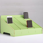 Wooden Multi-cell Mobile Phone Film Stand Desktop Display Rack, 60 Grids, Size: 41.7x34.5x23cm, 60 Grids, Pink, 60 Grids, Green, 60 Grids, Blue
