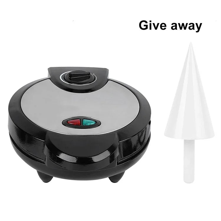 Electric Egg Roll Maker DIY Ice Cream Cone Machine Crispy Omelet Machine Pancake Machine, EU Plug, EU Plug
