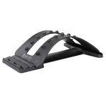 Lumbar Traction Stretching Device Posture Corrector Waist Support Spine Pain Relief Back Massage Stretcher, Ordinary Black