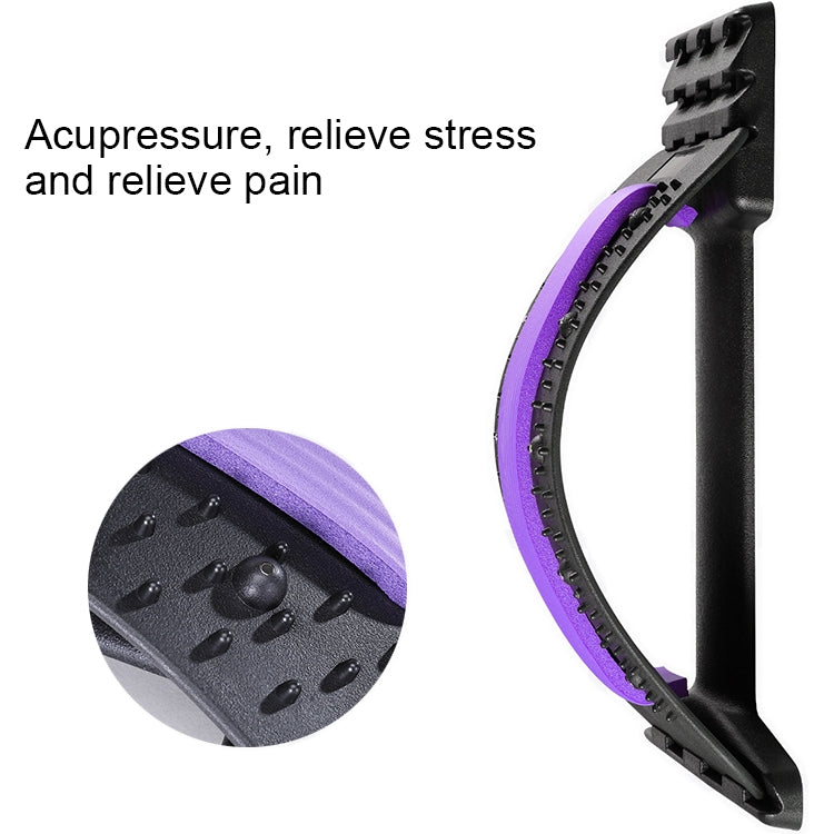 Lumbar Traction Stretching Device Posture Corrector Waist Support Spine Pain Relief Back Massage Stretcher, Black Green, Black Blue, Black Purple, Black Red, Red White, White Green, White Blue, White Purple