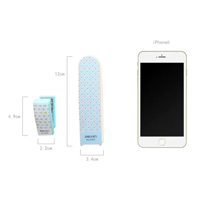 Deli Creative Stationery Geometry Stapler Colorful Fashion Stapler School Office Supplies Small, Size: 4.9*2.2cm, Random Color Delivery, 4.9x2.2cm