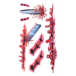 10pcs S-045 Halloween Terror Wound Realistic Blood Injury Scar Temporary Tattoo Sticker, S-045/10pcs