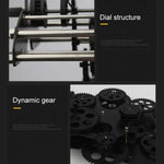 Home Simple European Style Triangular Mechanical Gears Wall Clock, Black