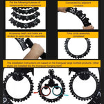 Home Simple European Style Triangular Mechanical Gears Wall Clock, Black