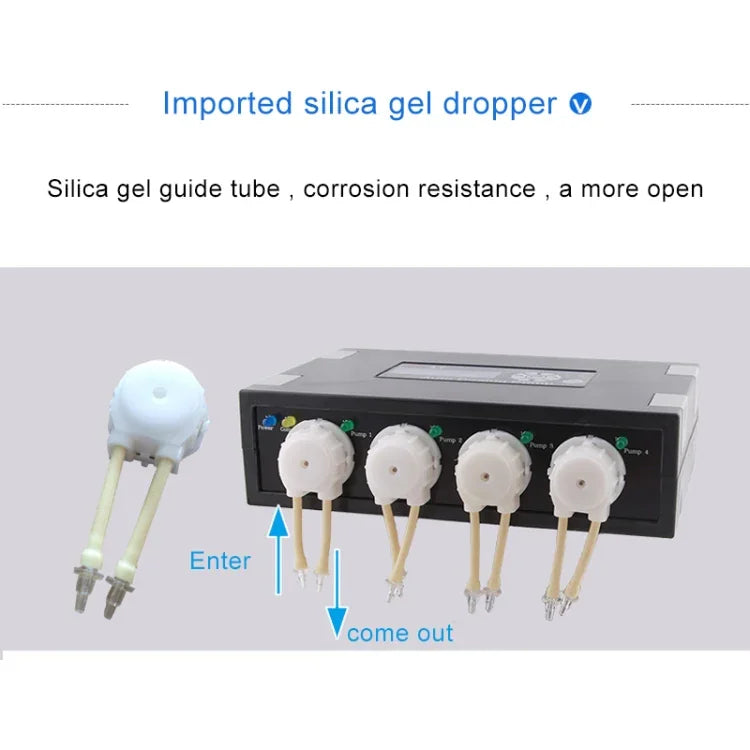 Jebao DP-2 4W Auto Dosing Pump Peristalsis Pump 2-Channel Dosing Aquarium Tank Coral Reef Automatic Feeder Liquid Dispenser, US Plug, DP-2 4W