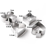 3 Sets Stainless Steel Poker Cookie Mold Playing Cards Cake Fondant Mold Spade Heart Biscuit Cutter, 3 Sets