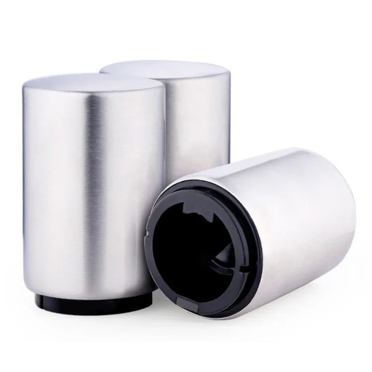 Magnetic Automatic Beer Bottle Cap Opener Stainless Steel Push Down Beer Opener Kitchen Gadgets, Size: 8.5 x 5.2cm, Magnetic Opener