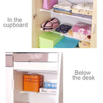 Wardrobe Storage Layered Baffle Cabinet Shelf Dormitory Partition Cupboard Partition Board, Width: 24cm, Stretch Range: 50-80cm, Stretch Range:50-80cm