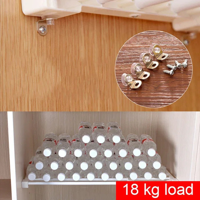 Wardrobe Storage Layered Baffle Cabinet Shelf Dormitory Partition Cupboard Partition Board, Width: 24cm, Stretch Range: 50-80cm, Stretch Range:50-80cm