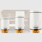 Fashion Round Stainless Steel Household Hotel Office Covered Pedal Trash Bin, Size: 7L, Size: 7L