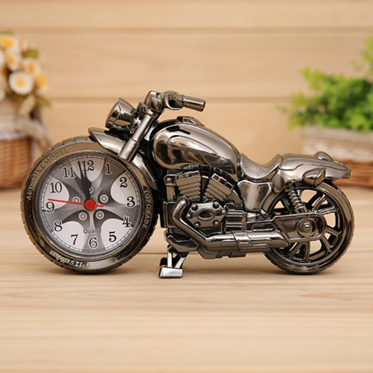 Cartoon Motorcycle Alarm Clock Bedroom Plastic Pointer Alarm Clock, Size: 23*13*6cm, Gold, Red, Black, Gold, Black, Gold
