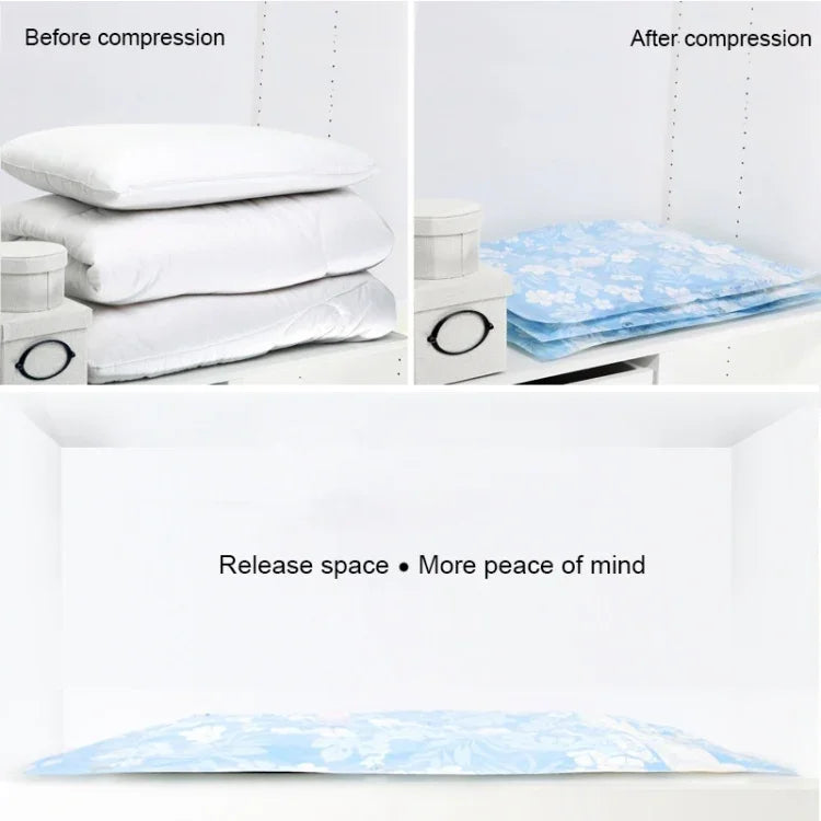 Space Saving Orchids Pattern Vacuum Storage Bag, Thinken Quilts Clothing Vacuum Seal Storage Bag, Size: 80*100 cm, Size: 80*100 cm