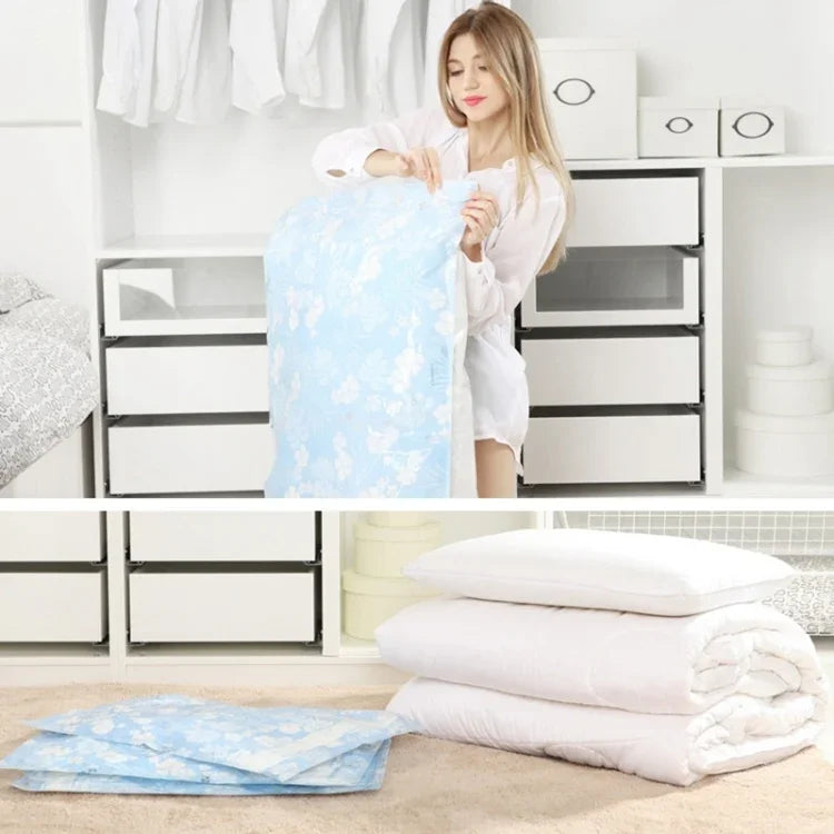 Space Saving Orchids Pattern Vacuum Storage Bag, Thinken Quilts Clothing Vacuum Seal Storage Bag, Size: 60*80 cm, Size: 60*80 cm