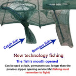 12 Holes Automatic Foldable Fishing Net Nylon Shrimp Crab Minnow Trap Fish Cast Net Fishing Tackle, 12 Holes