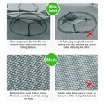 16 Holes Automatic Foldable Fishing Net Nylon Shrimp Crab Minnow Trap Fish Cast Net Fishing Tackle, 16 Holes