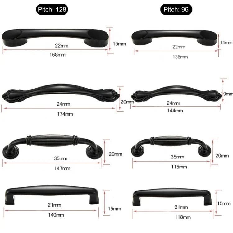 6225A-64 Simple Cabinet Door Handle Drawer Wardrobe Zinc Alloy Handle, 6225A-64