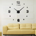 Bedroom Home Decoration Mirrored Number Frameless Large 3D DIY Wall Sticker Mute Clock, Size: 100*100cm, 3M005 (Silver), 3M005 (Black), 3M005 (Gold)