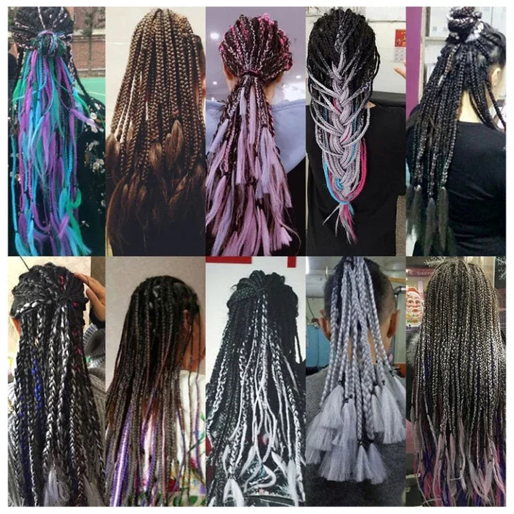 Fashion Color Gradient Individual Braid Wigs Chemical Fiber Big Braids, Length: 60cm(18Navy Blue+Sky Blue), 01, 02, 03, 06, 08, 15, 16, 17, 18, 26, 27, 28, 29, 54, 59