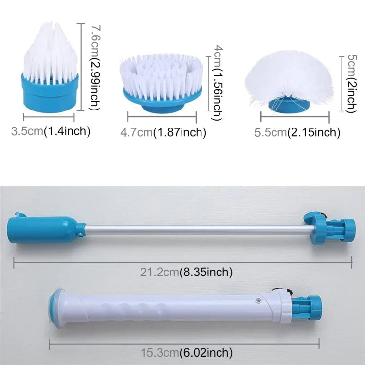 Multi-function Tub and Tile Scrubber Cordless Power Spin Scrubber Power Cleaning Brush Set for Bathroom Floor Wall, AU Plug, AU Plug