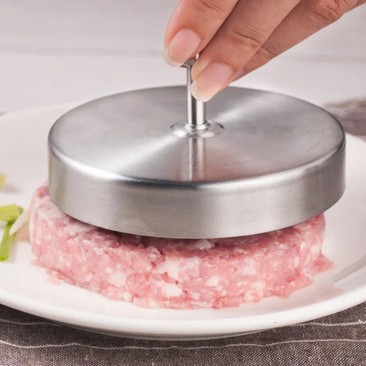 Kitchen Food Molds Stainless Steel Hamburger Meat Press Molds Tools, 1PC 10356  Stainless Steel