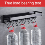 70cm 10 Hooks Kitchen Multi-function Wall Hanging Holder Seasoning Storage Rack, 70cm 10 Hooks(Black)