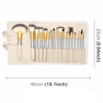 18 in 1 High-grade Beige Beauty Makeup Brushes Tools Kit, Size: 25*46cm