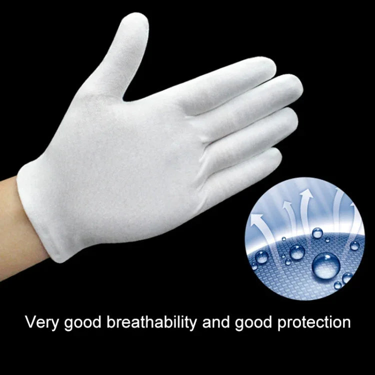 12 Pairs Pure Cotton Working Gloves, Thickened，Size：XL, Thickened，Size：XL