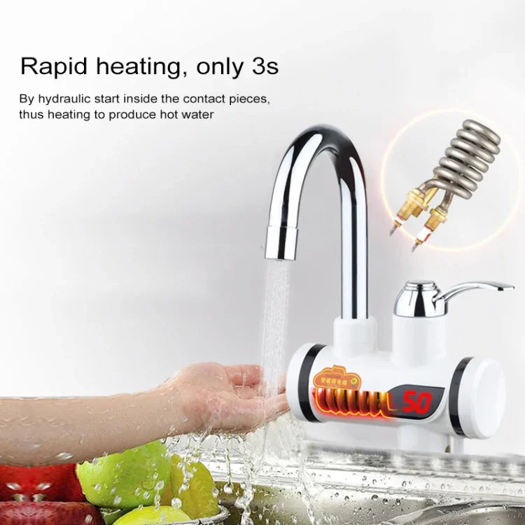 3s Fast Heat Electrothermal Rotatable Faucet Water Tap with Digital Display, 220V, Size: S, Digital Display / Size: S