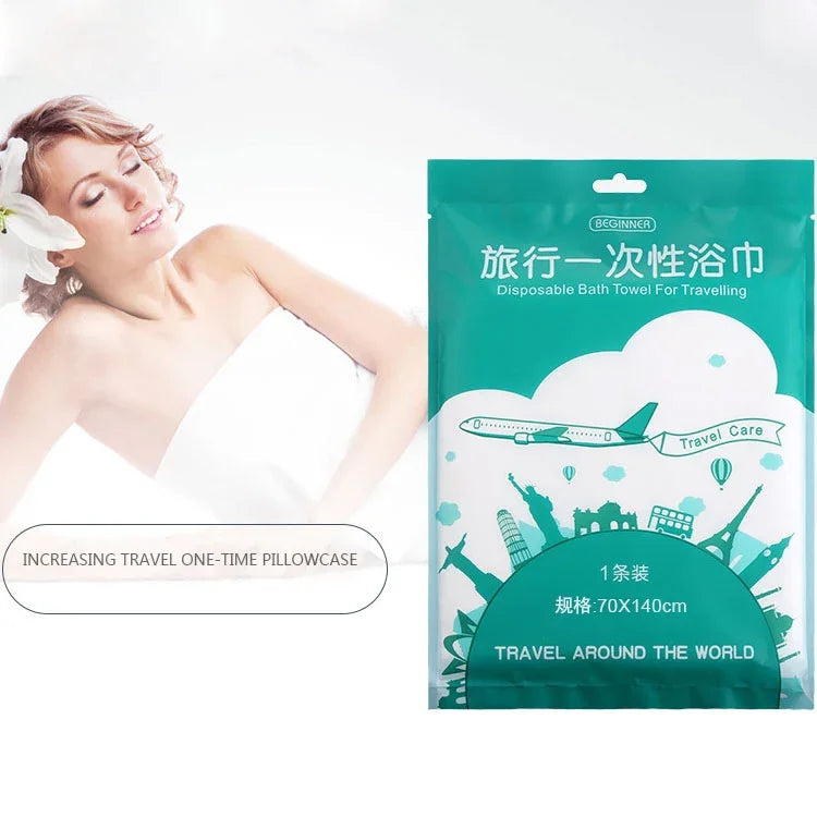 Portable Disposable Travel Cotton Bath Towel, Size: 140x65cm, Disposable Bath Towel