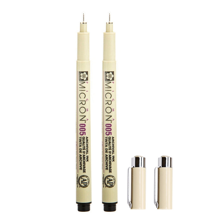 2 PCS Archival Pigment Ink Drawing Fineliner Pens Nib Manga Micron Pen, 0.5mm, 0.25mm, 0.3mm, 0.35mm, 0.45mm