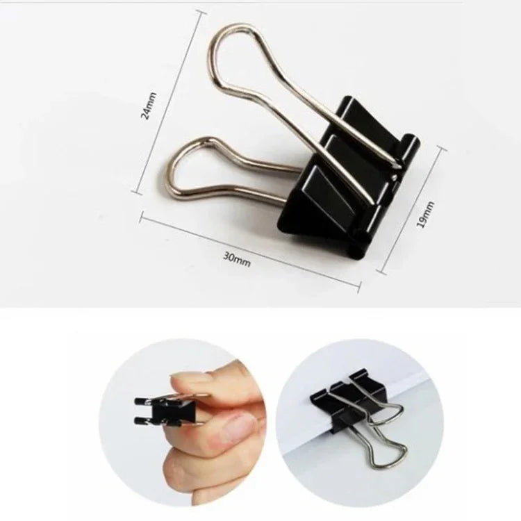 100PCS 19mm Black Metal Clip Notes Letter Paper Clip Office Bind, 100PCS / 19mm