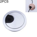 2 PCS Desk Computer Desktop Zinc Alloy Round Threading Box Hole Cover, Hole Diameter: 60mm (Green Bronze), 60mm