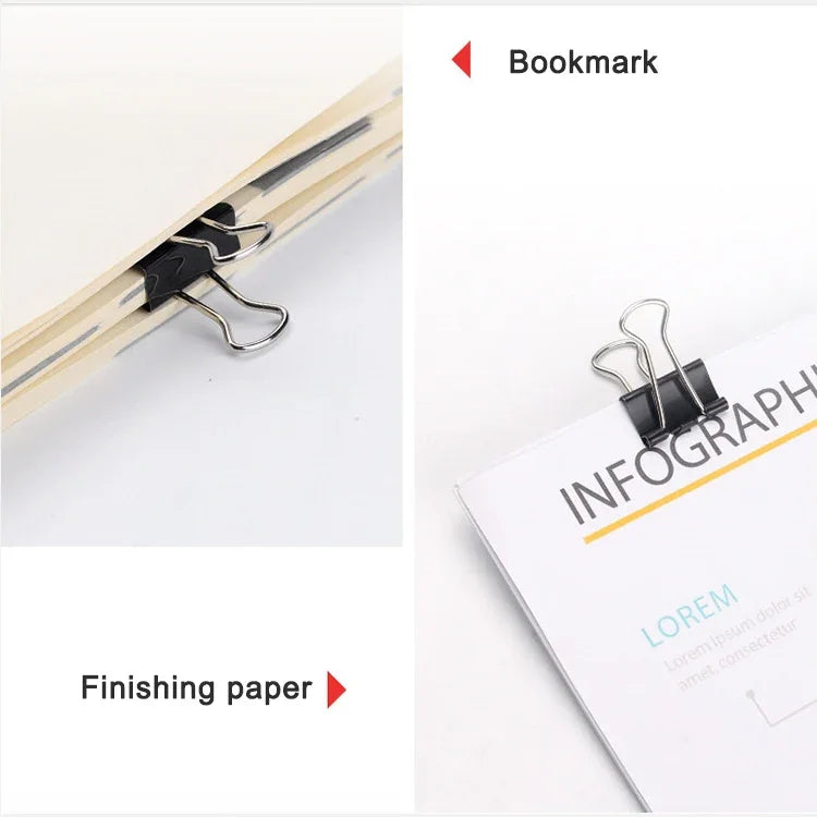 50PCS 32mm Black Metal Clip Notes Letter Paper Clip Office Bind, 50PCS / 32mm